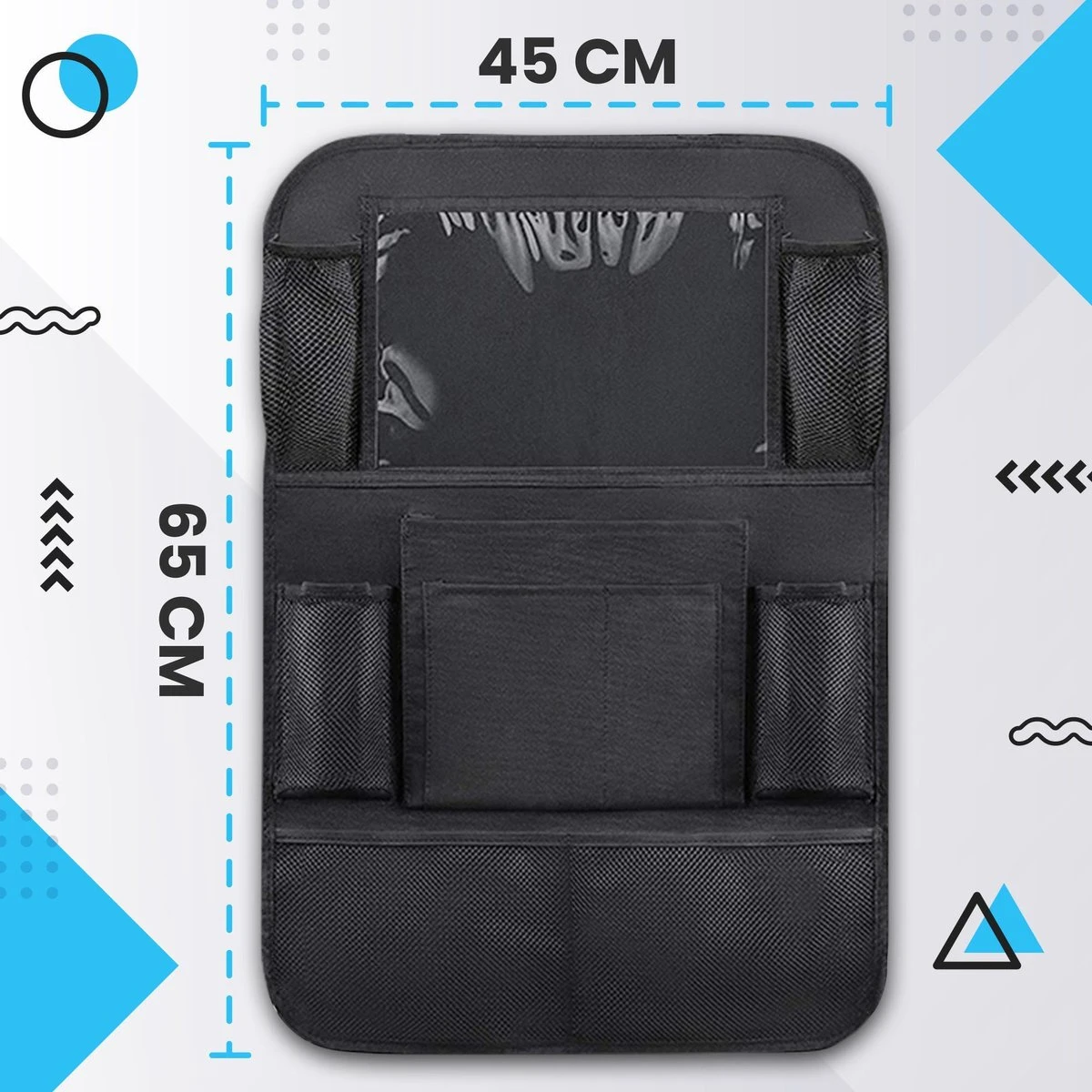 Merkloos Luxe En Stevige Autostoel Organizer Met Tablethouder – Auto Organizer – Auto/Accessoires/Bescherming – 45*65cm – Zwart - 1 Stuk 6 Merkloos Luxe En Stevige Autostoel Organizer Met Tablethouder – Auto Organizer – Auto/Accessoires/Bescherming – 45*65cm – Zwart - 1 Stuk - Afbeelding 6