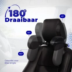HBRK – Hoofdsteun Auto – Nekkussen – Hoofdkussen Kinderen & Volwassenen – Neksteun – Autokussen – Reiskussen Veiligheid – Verstelbaar – Zwart -Lionelo Winkel 1200x1200 1108