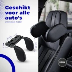 HBRK – Hoofdsteun Auto – Nekkussen – Hoofdkussen Kinderen & Volwassenen – Neksteun – Autokussen – Reiskussen Veiligheid – Verstelbaar – Zwart -Lionelo Winkel 1200x1200 1109