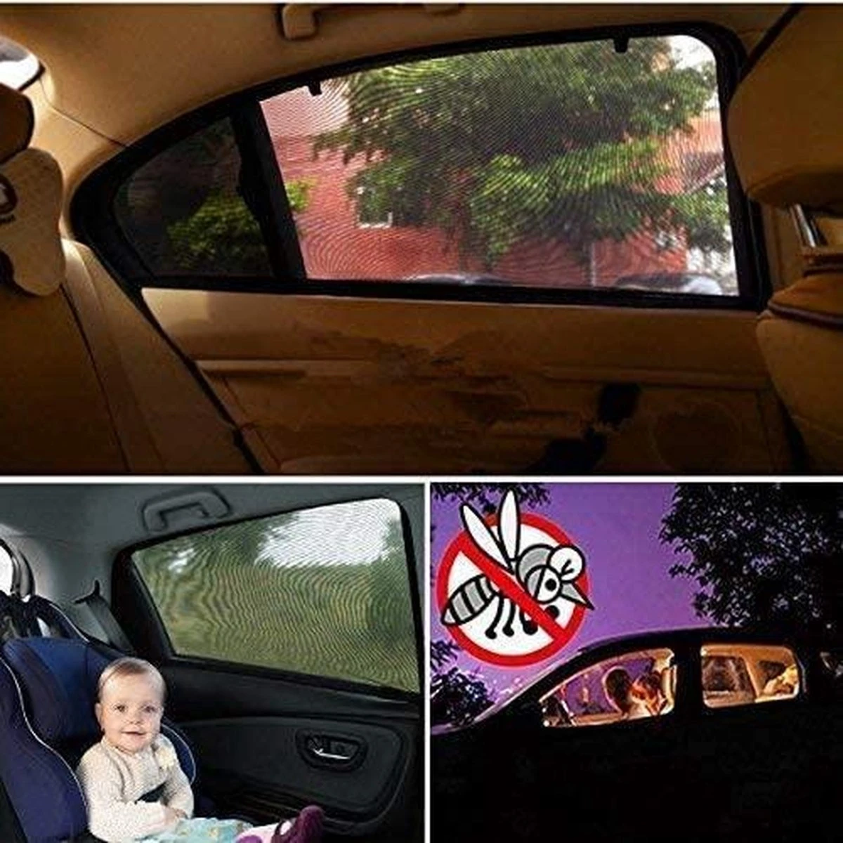 Zonwering Auto - UV Protectie - Luxe Zonneschermen - Zijruit 2 Stuks - Zonnescherm Auto - Bescherm Uw Baby En Kinderen 4 Zonwering Auto - UV Protectie - Luxe Zonneschermen - Zijruit 2 Stuks - Zonnescherm Auto - Bescherm Uw Baby En Kinderen - Afbeelding 4