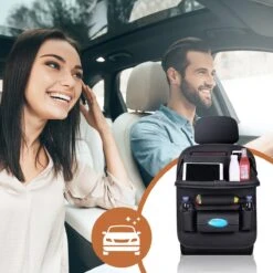 Bablue Autostoel Organizer - Zwart - 1 Stuks - Stevig PU Leer - Met Uitklapbare Tafel - Auto Organizer - Auto Accessories Interieur - Autostoel Organizer Tablet Houder - Autostoel Beschermer -Lionelo Winkel 1200x1200 1191