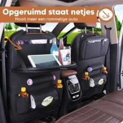 Bablue Autostoel Organizer - Zwart - 1 Stuks - Stevig PU Leer - Met Uitklapbare Tafel - Auto Organizer - Auto Accessories Interieur - Autostoel Organizer Tablet Houder - Autostoel Beschermer -Lionelo Winkel 1200x1200 1193