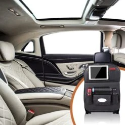 Bablue Autostoel Organizer - Zwart - 1 Stuks - Stevig PU Leer - Met Uitklapbare Tafel - Auto Organizer - Auto Accessories Interieur - Autostoel Organizer Tablet Houder - Autostoel Beschermer -Lionelo Winkel 1200x1200 1195