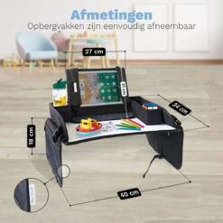 Blyzi - Reistafel Auto Met Tablethouder – Opvouwbaar – Speeltafel Voor Onderweg – Auto Organizer – Tekentafel - Zwart -Lionelo Winkel 1200x1200 1206