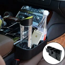 Merkloos Decopatent® Autostoel Organizer - Voor Tussen Auto Stoel / Console - Bekerhouder & Telefoonhouder - Opbergvakken - Auto Organiser