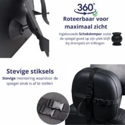 Nelbar Autospiegel Baby Verstelbaar – Achteruitkijkspiegel – Drempelproef – Baby Spiegel Auto Achterbank – Achteruitkijk Spiegel – 360 Graden Verstelbaar – XL Formaat -Lionelo Winkel 1200x1200 1290