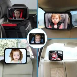 Verstelbare Baby Achteruitkijk Autospiegel - Auto Veiligheidsspiegel Baby - Achterbank Spiegel Baby - AutoSpiegel Baby - Babyspiegel Auto - Kinder Autospiegel - Zwart -Lionelo Winkel 1200x1200 1318