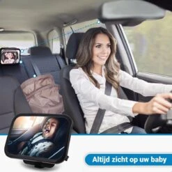 Verstelbare Baby Achteruitkijk Autospiegel - Auto Veiligheidsspiegel Baby - Achterbank Spiegel Baby - AutoSpiegel Baby - Babyspiegel Auto - Kinder Autospiegel - Zwart -Lionelo Winkel 1200x1200 1325