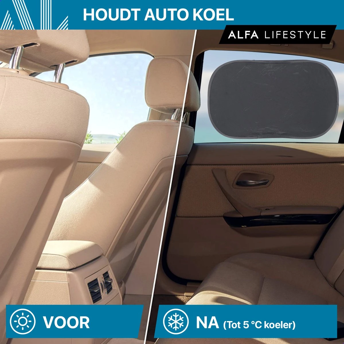 ALFA LIFESTYLE® Statische Zonneschermen - SHADE PRO V3 – Zwart Transparant Zonnescherm – UV Protectie Bescherming - Zonwering Auto - 2 Stuks 3 ALFA LIFESTYLE® Statische Zonneschermen - SHADE PRO V3 – Zwart Transparant Zonnescherm – UV Protectie Bescherming - Zonwering Auto - 2 Stuks - Afbeelding 3