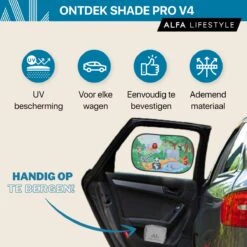 ALFA LIFESTYLE® Statische Zonneschermen – SHADE PRO V4- Jungle – Zonnescherm Auto Baby – UV Protectie Bescherming - 2 Stuks -Lionelo Winkel 1200x1200 1345