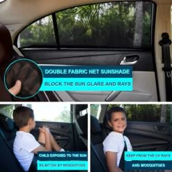 CUBEXCOM® Auto Zonnescherm, Autoraamschaduwen Voor Baby, Kinderen, Volwassenen En Huisdieren, 2 STUKS, Autoruit Zonwering, Universele Zonnescherm Zonnewering, Auto Klamboe Gordijn, UV Zonbescherming Protectie, Anti-Verblinding -Lionelo Winkel 1200x1200 1352