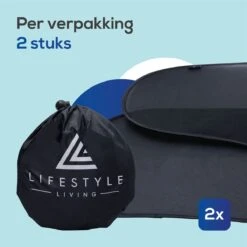 Lifestyle Living Zonnescherm Auto Zijruit – Zonwering Voor Baby En Kind – Zonder Zuignappen – UV Protectie – 2 Stuks – 51 X 31CM – Statisch - Zelfklevend -Lionelo Winkel 1200x1200 1377