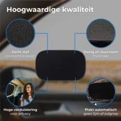 Nuvance - Zonnescherm Auto - 2 Stuks - Met UV Protectie Voor Baby En Kind - Zonwering Zijruiten - Zelfklevend - One Size - Zwart -Lionelo Winkel 1200x1200 1409