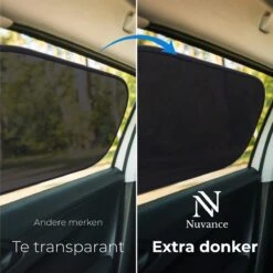 Nuvance - Zonnescherm Auto - 2 Stuks - Met UV Protectie Voor Baby En Kind - Zonwering Zijruiten - Zelfklevend - One Size - Zwart -Lionelo Winkel 1200x1200 1410