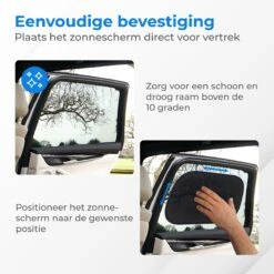 Nuvance - Zonnescherm Auto - 2 Stuks - Met UV Protectie Voor Baby En Kind - Zonwering Zijruiten - Zelfklevend - One Size - Zwart -Lionelo Winkel 1200x1200 1411
