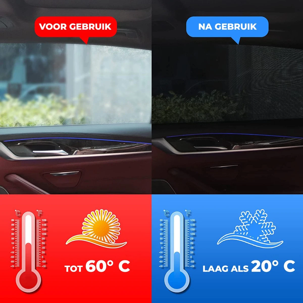 Nince Zonnescherm Auto Zijraam - Overtrek - Set Van 2 Extra Donker 2 Nince Zonnescherm Auto Zijraam - Overtrek - Set Van 2 Extra Donker - Afbeelding 2