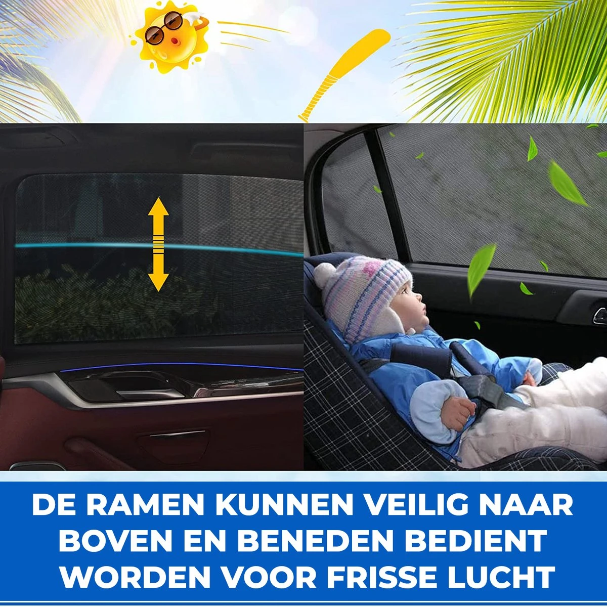 Nince Zonnescherm Auto Zijraam - Overtrek - Set Van 2 Extra Donker 6 Nince Zonnescherm Auto Zijraam - Overtrek - Set Van 2 Extra Donker - Afbeelding 6