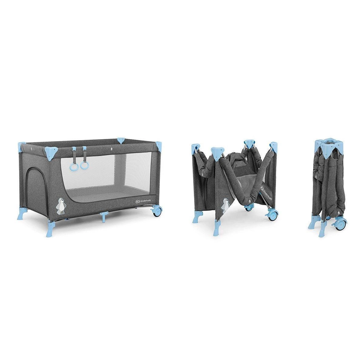 Kinderkraft Joy Luxe - Campingbed Met Schommelfunctie Blauw 2 Kinderkraft Joy Luxe - Campingbed Met Schommelfunctie Blauw - Afbeelding 2