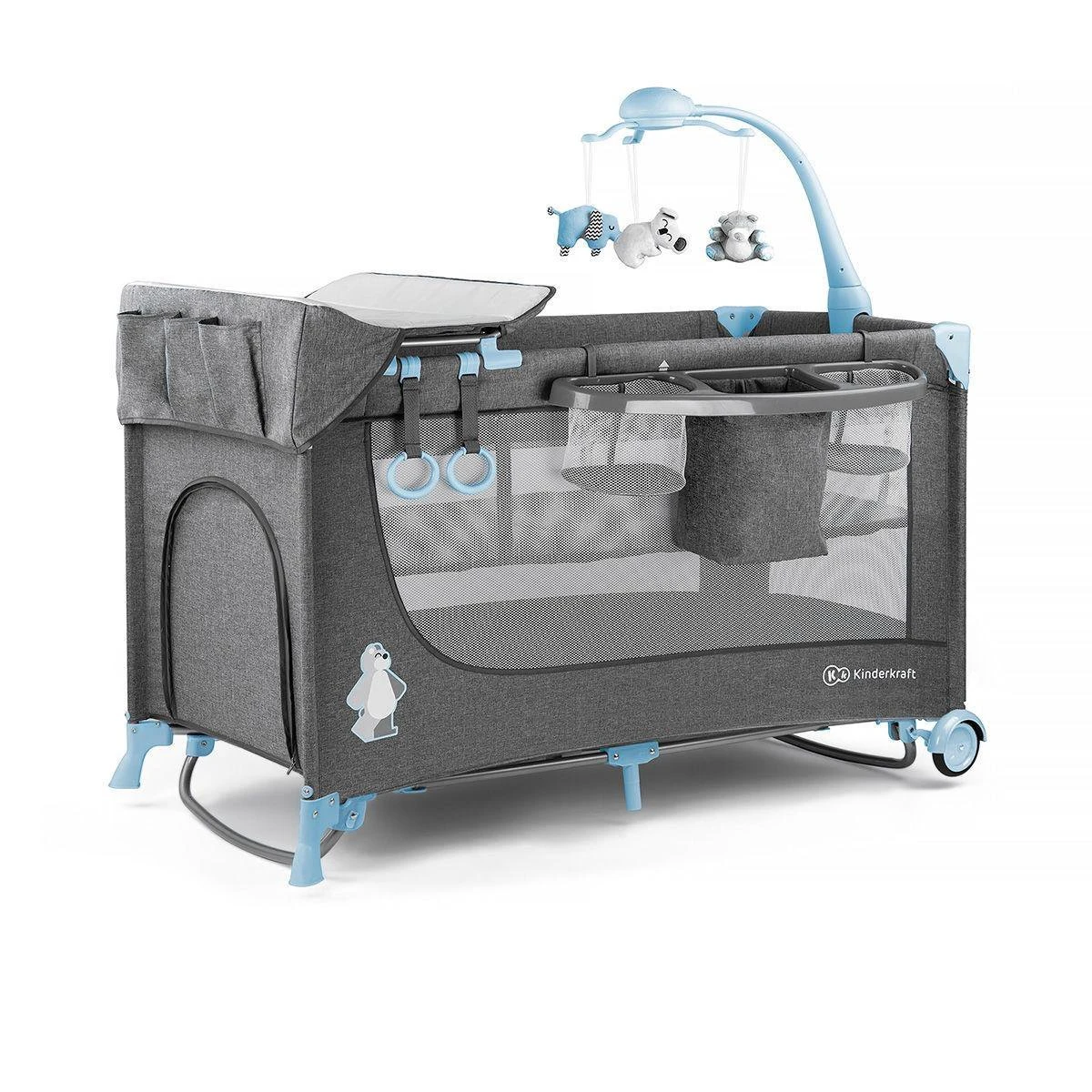 Kinderkraft Joy Luxe - Campingbed Met Schommelfunctie Blauw 5 Kinderkraft Joy Luxe - Campingbed Met Schommelfunctie Blauw - Afbeelding 5