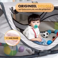 Deryan Peuter Luxe Campingbedje – Inclusief Zelfopblaasbare Matras - Silver -Lionelo Winkel 1200x1200 1584