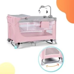 Kinderkraft Campingbed - Leody Met Accessoires - Roze -Lionelo Winkel 1200x1200 1589