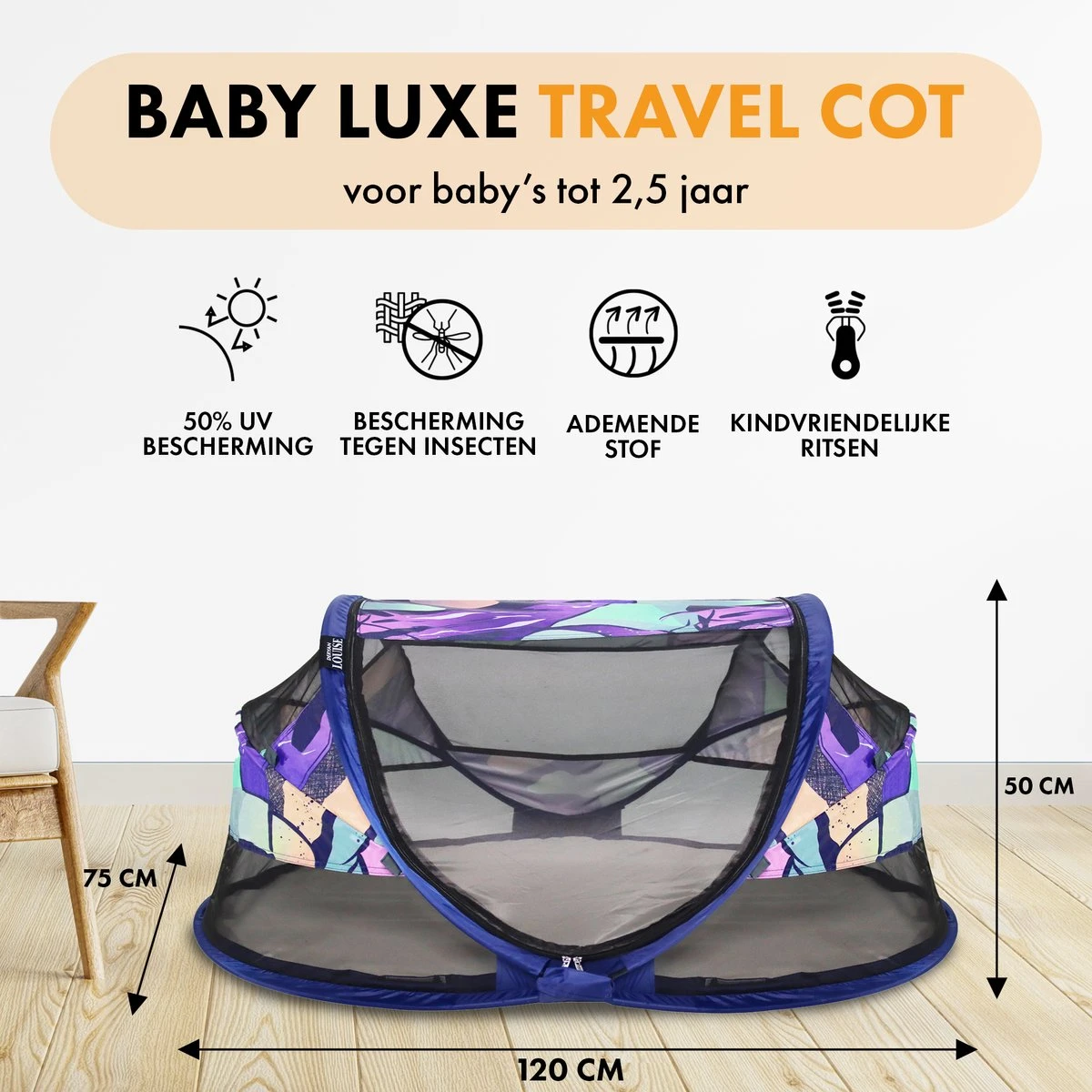 Deryan Baby Luxe Campingbedje – Inclusief Zelfopblaasbare Matras - Story 2 Deryan Baby Luxe Campingbedje – Inclusief Zelfopblaasbare Matras - Story - Afbeelding 2