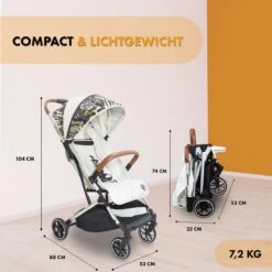 Deryan Luxe Rolo Luxe Lichtgewicht Buggy - Zoo Creme -Lionelo Winkel 1200x1200 316