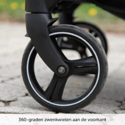 ABC Design Duo Kinderwagen Twin Circle Line - Inclusief Regenhoes - Woven Graphite -Lionelo Winkel 1200x1200 344