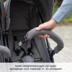 ABC Design Duo Kinderwagen Twin Circle Line - Inclusief Regenhoes - Woven Graphite -Lionelo Winkel 1200x1200 345