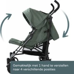 Prénatal Luxe Buggy – Kinderwagen Met Boodschappenmand En Zonneklep - Verstelbare Wandelwagen – Inklapbaar Met 1 Hand - Plooibuggy Groen -Lionelo Winkel 1200x1200 355