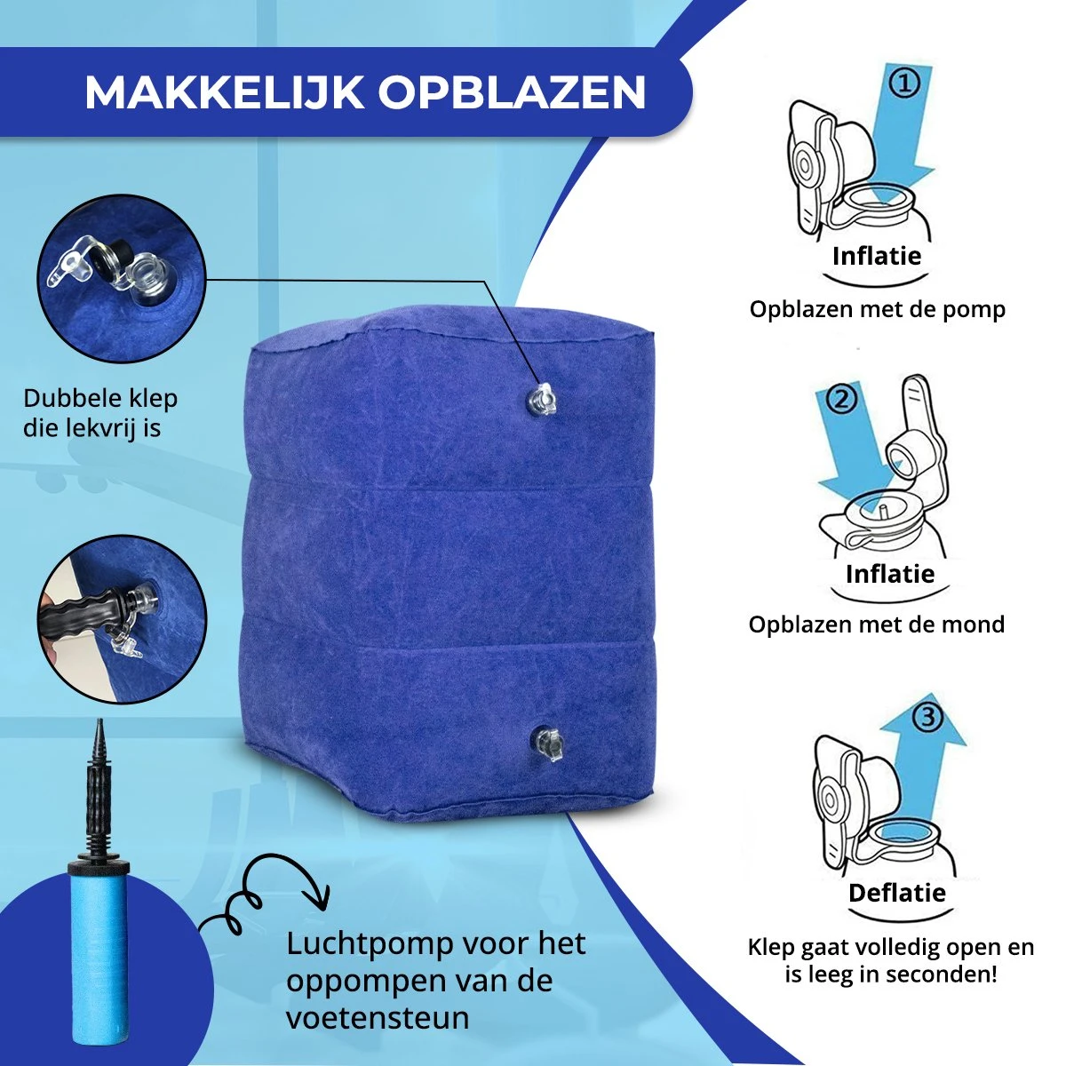Merkloos Voetensteun - Vliegtuigbedje - Premium Quality XL - Reisbedje - Met Speciale Draagtas - Vliegtuig Kussen - Voetenbankje Of Poef - Met Slaapmasker & Pomp - Grijs 8 Merkloos Voetensteun - Vliegtuigbedje - Premium Quality XL - Reisbedje - Met Speciale Draagtas - Vliegtuig Kussen - Voetenbankje Of Poef - Met Slaapmasker & Pomp - Grijs - Afbeelding 8