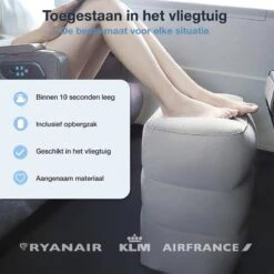 Vliegtuigbedje - Reiskussen - Voetensteun - Multifunctioneel Opblaasbaar Kussen Voor In Het Vliegtuig - Auto - Trein -Lionelo Winkel 1200x1200 437