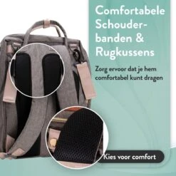 Luiertas Rugzak - Monx Luiertas Verzorgingstas Met Uitklapbaar Babybedje - Overzichtelijke Luierrugzak Extra Buggy En Kinderwagen Haken Inclusief Geïsoleerde Flessenhouder - Grijs -Lionelo Winkel 1200x1200 456