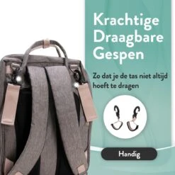 Luiertas Rugzak - Monx Luiertas Verzorgingstas Met Uitklapbaar Babybedje - Overzichtelijke Luierrugzak Extra Buggy En Kinderwagen Haken Inclusief Geïsoleerde Flessenhouder - Grijs -Lionelo Winkel 1200x1200 467