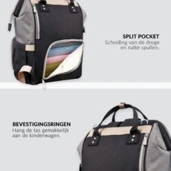 Buxibo Luier- En Verzorgingstas Inclusief USB Oplaadstation - Baby Rug Tas Met Isoleervak - Diaper Backpack Bag - Reis Rugzak - Grote Capaciteit - 23.8L - Zwart -Lionelo Winkel 1200x1200 491