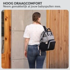 Buxibo Luier- En Verzorgingstas Inclusief USB Oplaadstation - Baby Rug Tas Met Isoleervak - Diaper Backpack Bag - Reis Rugzak - Grote Capaciteit - 23.8L - Zwart -Lionelo Winkel 1200x1200 492