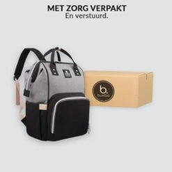 Buxibo Luier- En Verzorgingstas Inclusief USB Oplaadstation - Baby Rug Tas Met Isoleervak - Diaper Backpack Bag - Reis Rugzak - Grote Capaciteit - 23.8L - Zwart -Lionelo Winkel 1200x1200 495