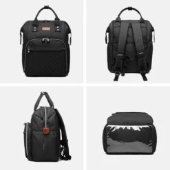 Miss Lulu Luiertas Rugzak - Inclusief Buggy En Kinderwagen Haken - Zwart (E6705 BK) -Lionelo Winkel 1200x1200 531