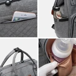 Miss Lulu Luiertas Rugzak - Inclusief Buggy En Kinderwagen Haken - Zwart (E6705 BK) -Lionelo Winkel 1200x1200 534