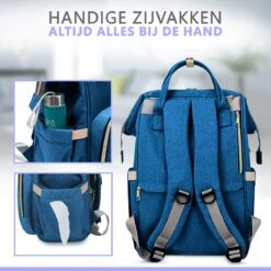 Luiertas Rugzak - Gratis Flessenwarmer En Gratis Kinderwagen Haken - Eindeloos Opbergruimte - Ruime Luiertas - Draaggemak - Donker Blauw -Lionelo Winkel 1200x1200 539