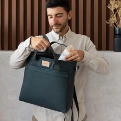 Nobodinoz Baby On The Go Luiertas Rugzak Carbon Blue -Lionelo Winkel 1200x1200 577