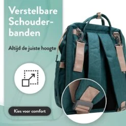 Luiertas Rugzak - Monx Luiertas Verzorgingstas Met Uitklapbaar Babybedje - Overzichtelijke Luierrugzak Extra Buggy En Kinderwagen Haken Inclusief Geïsoleerde Flessenhouder - Groen -Lionelo Winkel 1200x1200 587