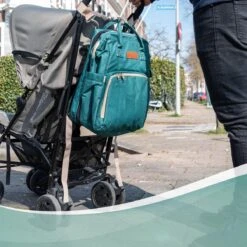 Luiertas Rugzak - Monx Luiertas Verzorgingstas Met Uitklapbaar Babybedje - Overzichtelijke Luierrugzak Extra Buggy En Kinderwagen Haken Inclusief Geïsoleerde Flessenhouder - Groen -Lionelo Winkel 1200x1200 591