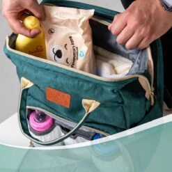 Luiertas Rugzak - Monx Luiertas Verzorgingstas Met Uitklapbaar Babybedje - Overzichtelijke Luierrugzak Extra Buggy En Kinderwagen Haken Inclusief Geïsoleerde Flessenhouder - Groen -Lionelo Winkel 1200x1200 592
