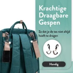 Luiertas Rugzak - Monx Luiertas Verzorgingstas Met Uitklapbaar Babybedje - Overzichtelijke Luierrugzak Extra Buggy En Kinderwagen Haken Inclusief Geïsoleerde Flessenhouder - Groen -Lionelo Winkel 1200x1200 593