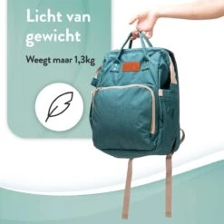 Luiertas Rugzak - Monx Luiertas Verzorgingstas Met Uitklapbaar Babybedje - Overzichtelijke Luierrugzak Extra Buggy En Kinderwagen Haken Inclusief Geïsoleerde Flessenhouder - Groen -Lionelo Winkel 1200x1200 599