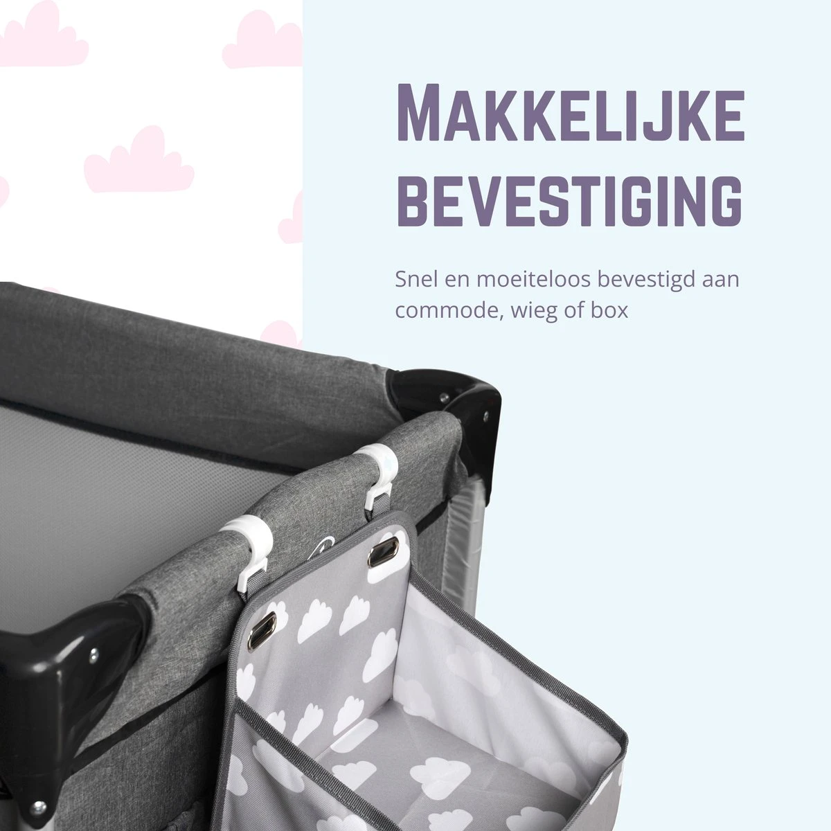 Casteleyn - Luier Organizer - Luiertas - Commodemandjes - Luierzak - Extra Ruim - Verstelbaar - Waterdicht - Wolkjes 8 Casteleyn - Luier Organizer - Luiertas - Commodemandjes - Luierzak - Extra Ruim - Verstelbaar - Waterdicht - Wolkjes - Afbeelding 8