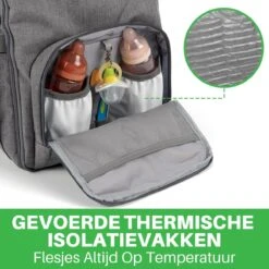 Brisby Slijtvaste Luiertas – Verzorgingstas – Met Buggymontage -Donkergrijs -Lionelo Winkel 1200x1200 641