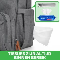Brisby Slijtvaste Luiertas – Verzorgingstas – Met Buggymontage -Donkergrijs -Lionelo Winkel 1200x1200 642