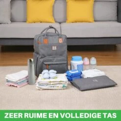 Brisby Slijtvaste Luiertas – Verzorgingstas – Met Buggymontage -Donkergrijs -Lionelo Winkel 1200x1200 643